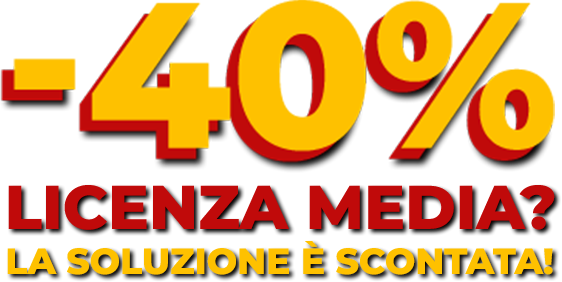 Promo -40%: Licenza media? La soluzione è scontata!